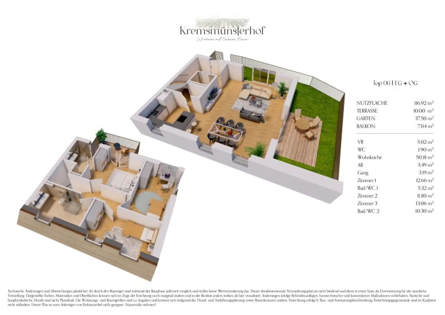 SOEBEN FERTIGGESTELLT - KREMSMÜNSTERHOF - 4-Zimmer Premium-Maisonette - Top 6