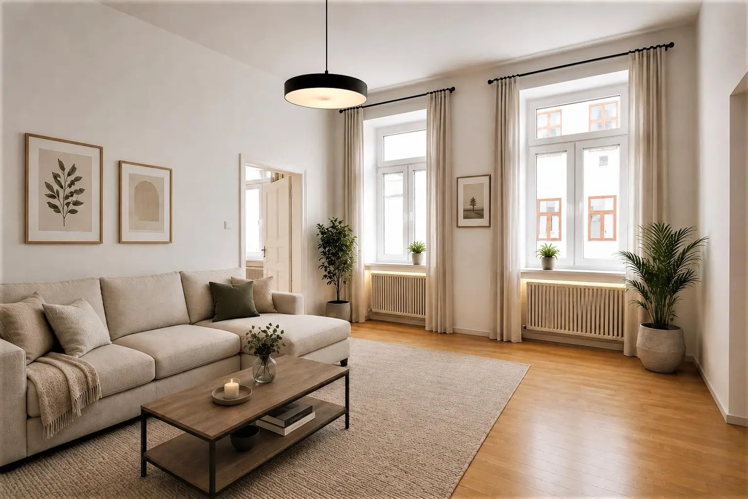 Wohnzimmer (virtuell eingerichtet)