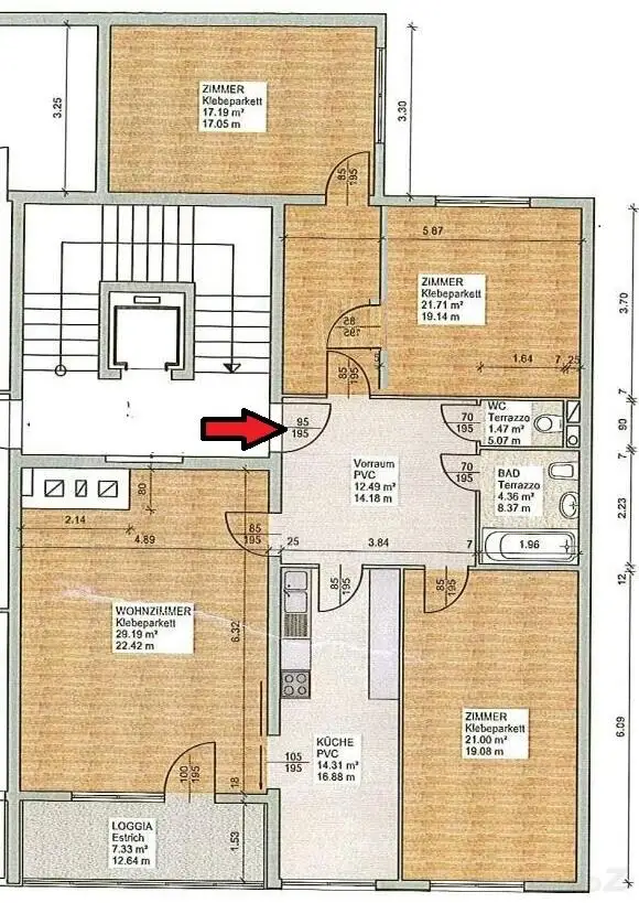 WG geeignet- großzügige 4 Zimmer-Mietwohnung mit verglaste Loggia in Geidorf.