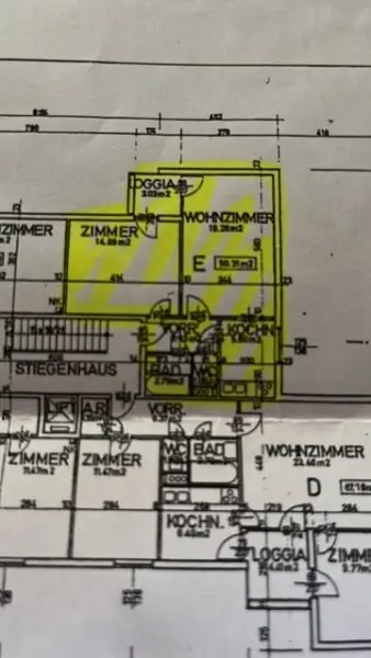 Ruhige  2-Zimmer-Wohnung mit Loggia in Grünlage - Nähe Lobau