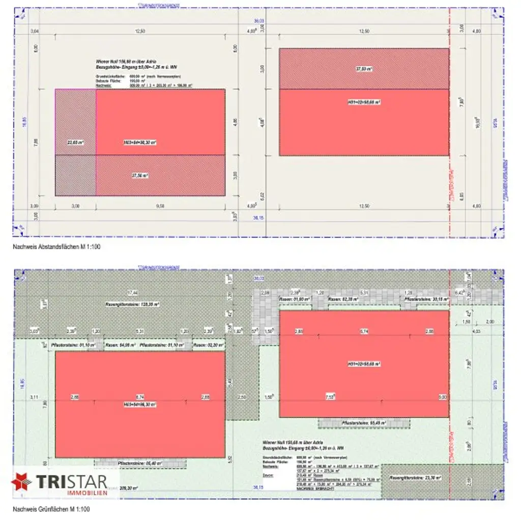 NEU • FAMILIENTRAUM • 4 HÄUSER • GARTEN • TERRASSE • PKW-STELLPLÄTZE • NÄHE LOBAU • LUFTWÄRMEPUMPE • 1220 WIEN