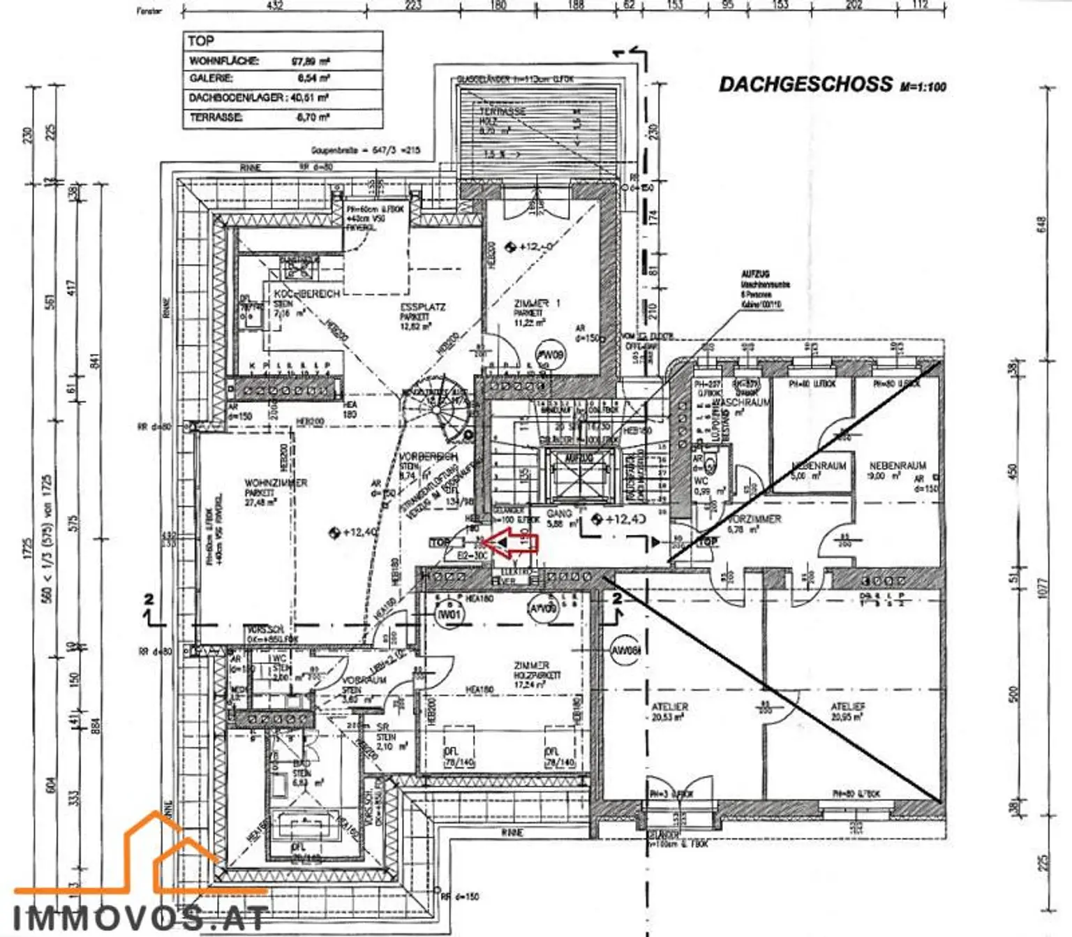 Plan der Wohnebene