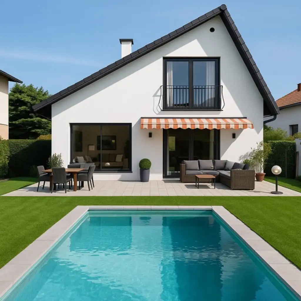 EINFAMILIENHAUS mit POOL und GARTEN auf 1000 m² Pachtgrund - Einmalige Gelegenheit