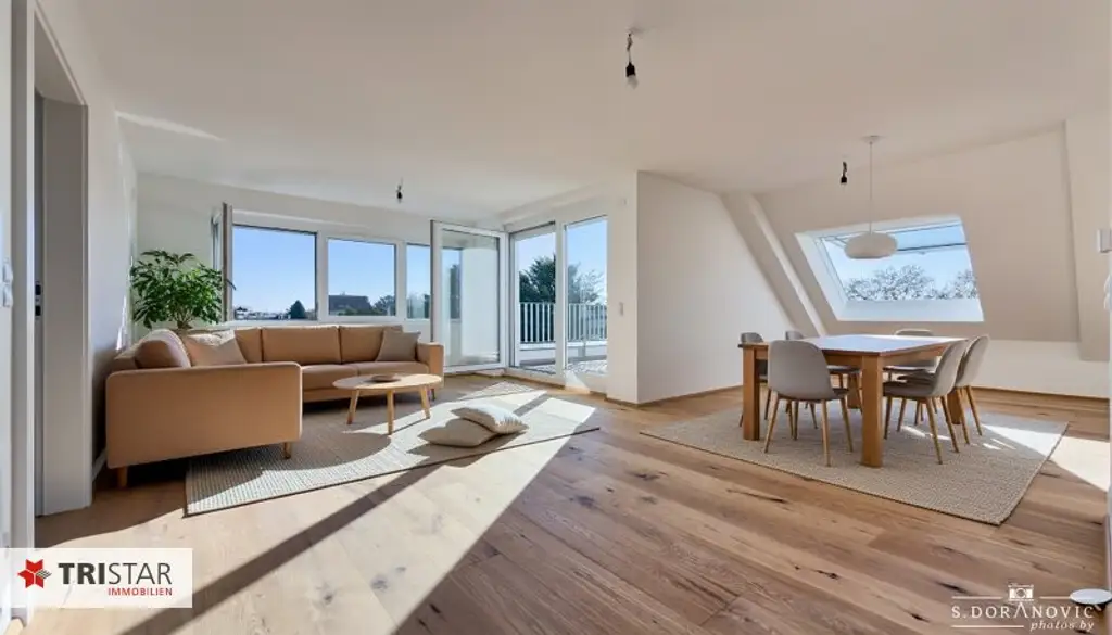 NEU! ++ ERSTBEZUG ++ 3-ZIMMER-DACHGESCHOSSWOHNUNG ++ CA. 85 M² WOHNFLÄCHE + TERRASSE CA. 11 M² ++ TIEFGARAGENPLÄTZE ++ U2 (ASPERNSTRASSE) ++ 1220 WIEN ++