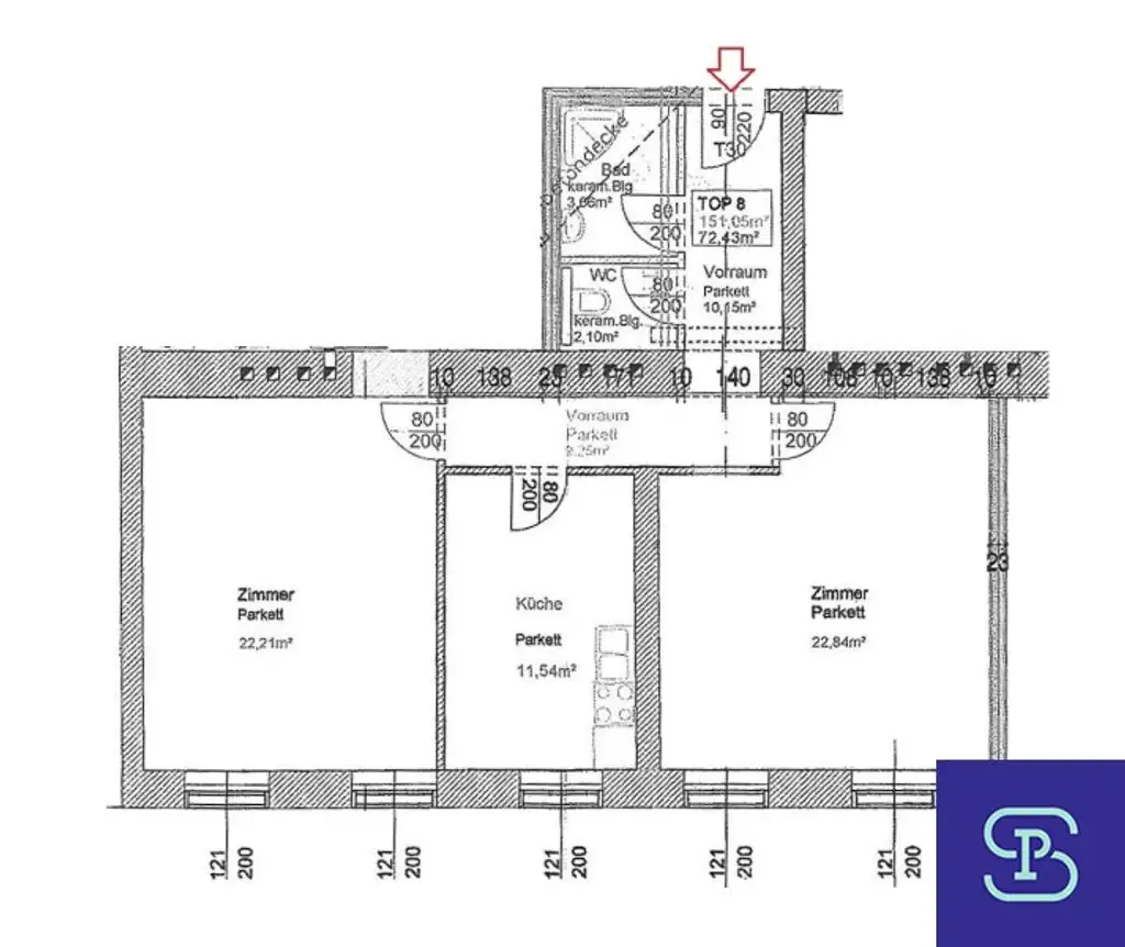 Provisionsfrei: Renovierter 73m² Altbau mit Einbauküche und Lift - 1090 Wien