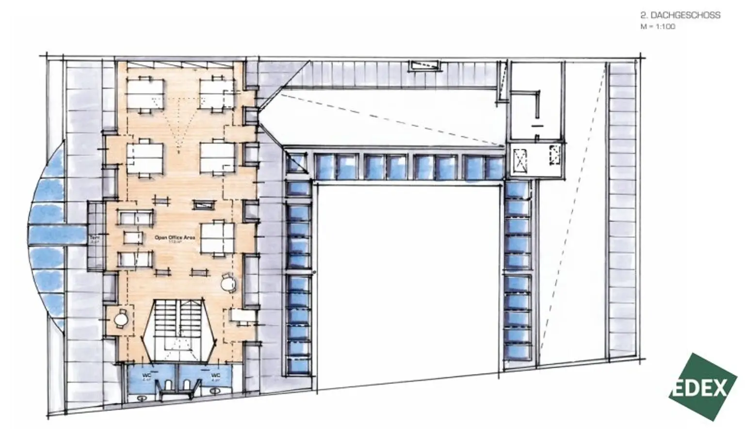 Erstbezug | Rohbau-Büro auf zwei Ebenen im Dachgeschoss mit Gestaltungsspielraum