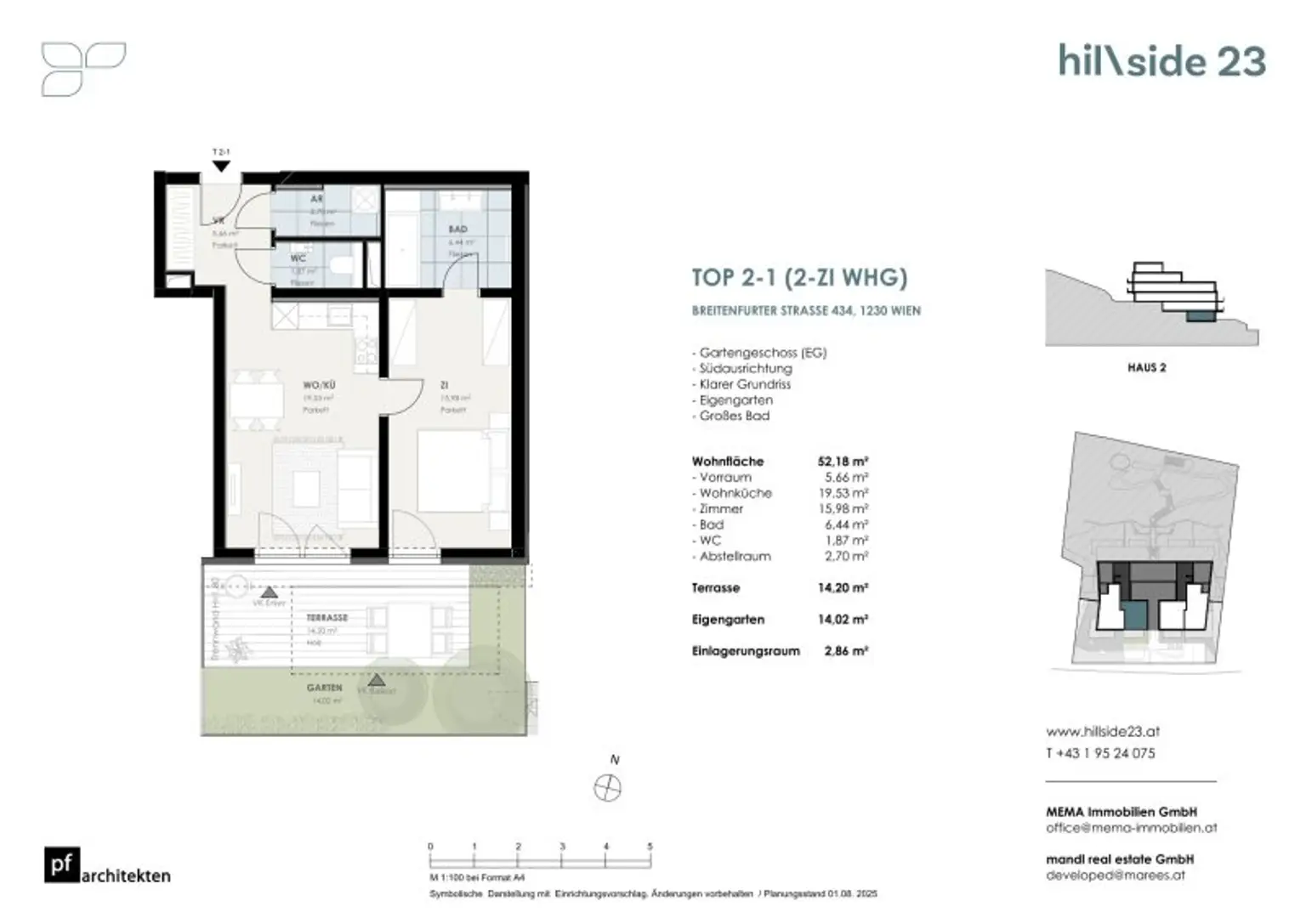 Pärchenhit! Helle 2-Zimmer-Wohnung mit kleinem Garten zu verkaufen!