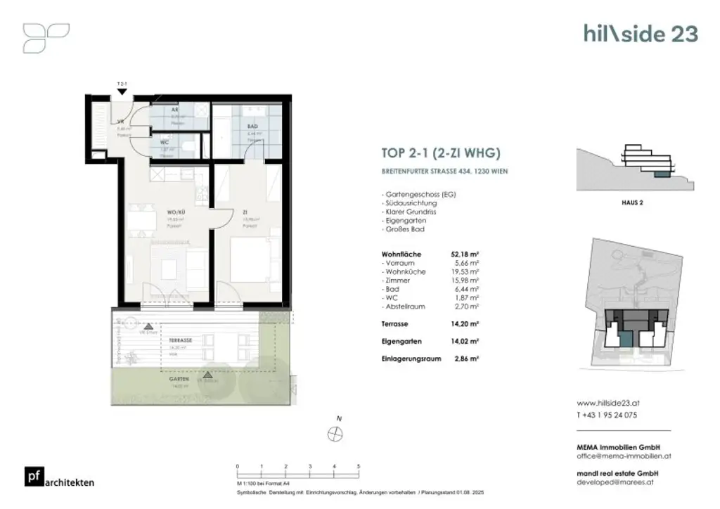 Pärchenhit! Helle 2-Zimmer-Wohnung mit kleinem Garten zu verkaufen!
