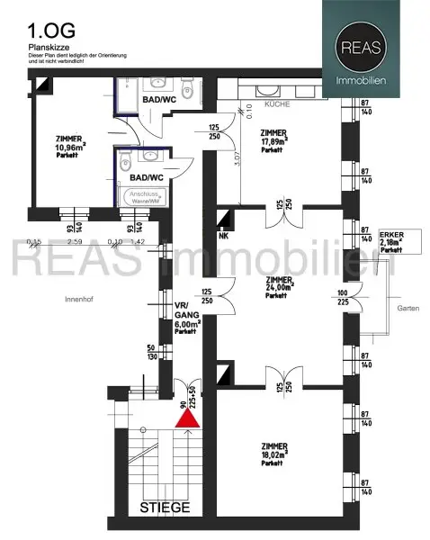 Büro mit Gartenblick und Erker in Bestlage neben dem Schubert-Museum! Gartennutzung inklusive!