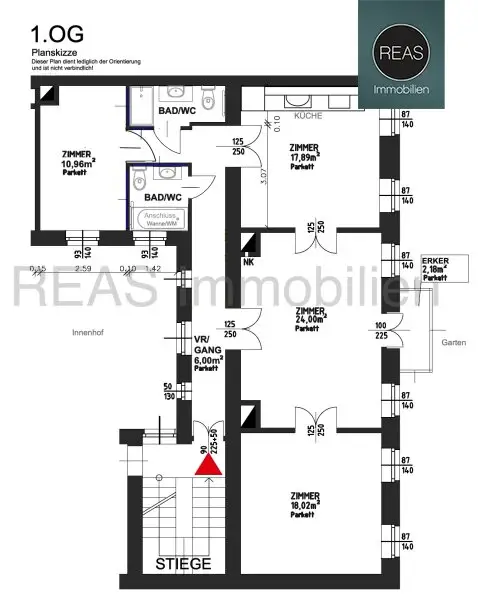 Büro mit Gartenblick und Erker in Bestlage neben dem Schubert-Museum! Gartennutzung inklusive!
