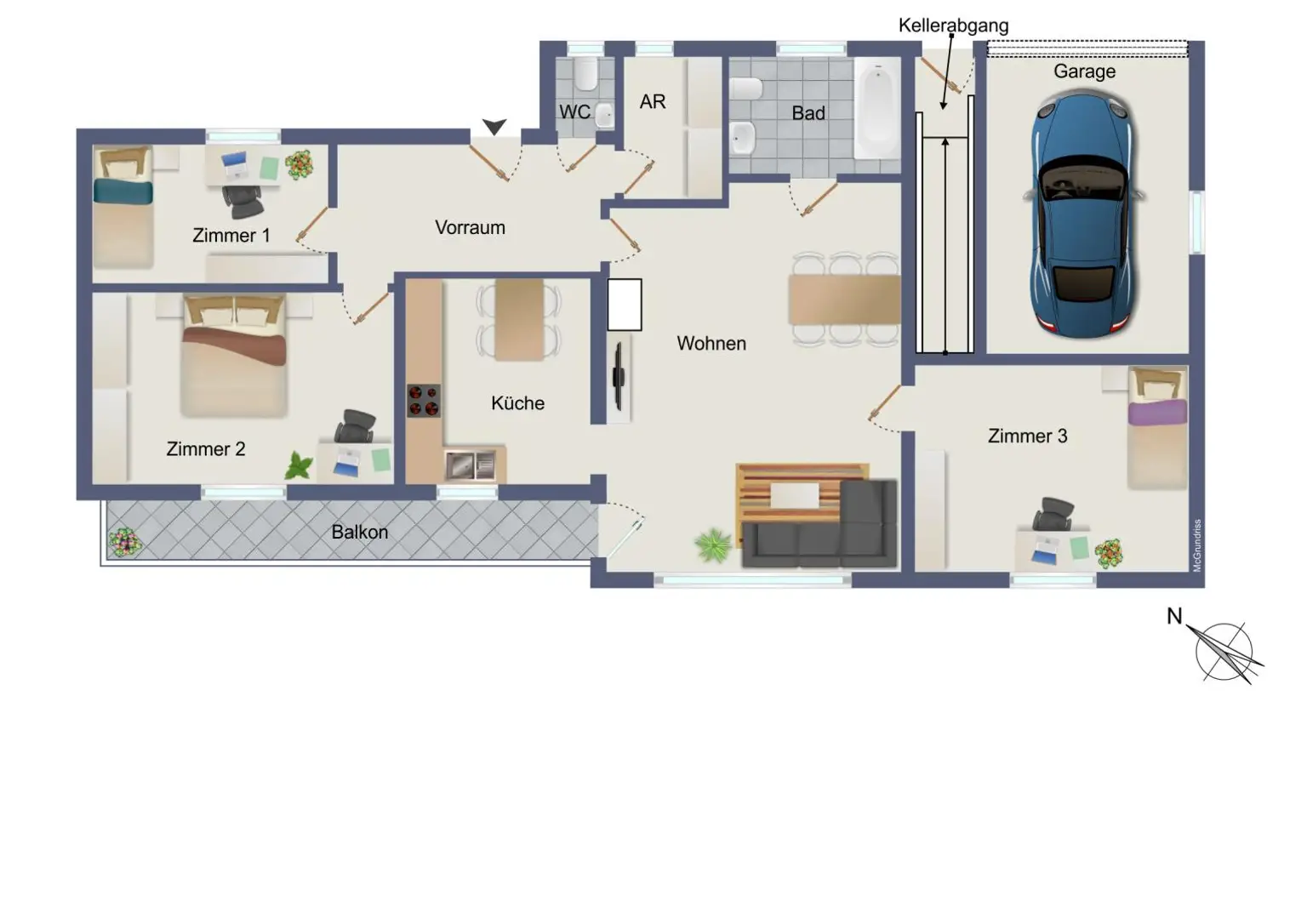 Einfamilienhaus mit Einliegerwohnung, Garage, Carports und Ausblick!
