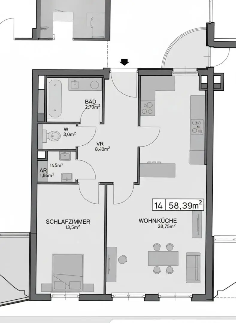 16.. Eigentumswohnung 1100 Wien - Grundriss