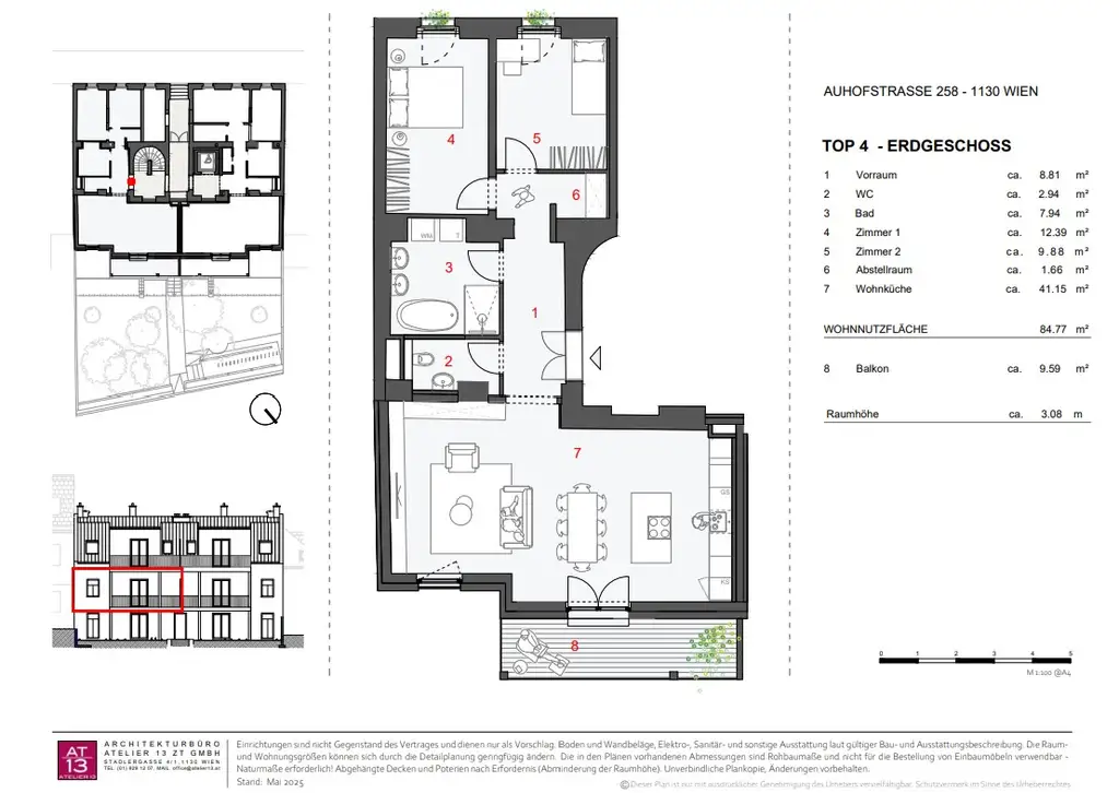 exquisite 3-Zimmer-Eigentumswohnung mit Balkon in Hietzings Auhofstraße 258