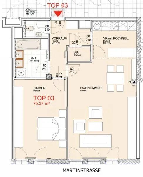 Exklusive 2-Zimmerwohnung im 18. Bezirk zu vermieten | Nahe Kutschkermarkt