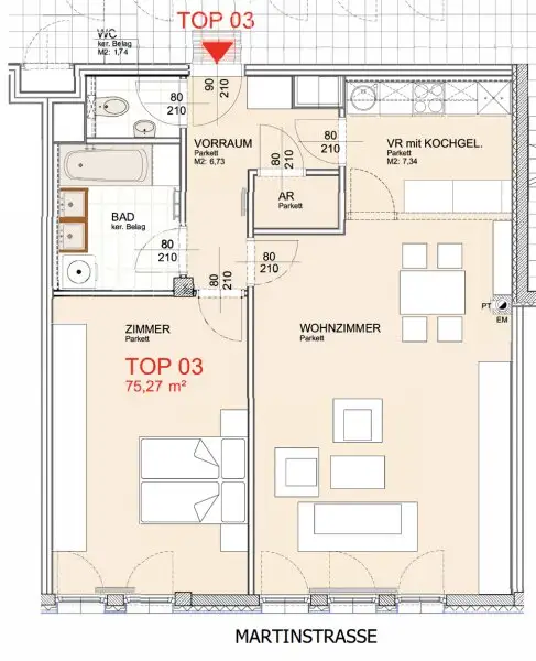 Exklusive 2-Zimmerwohnung im 18. Bezirk zu vermieten | Nahe Kutschkermarkt