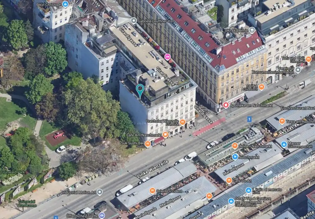 MIETWOHNUNG-INNENSTÄDTISCHE & EXQUISITE - PENTHOUSE- WOHNUNG-OHNE DACHSCHRÄGEN! mit 2,5-Zimmern in Top Lage - NASCHMARKT - 1060 WIEN!