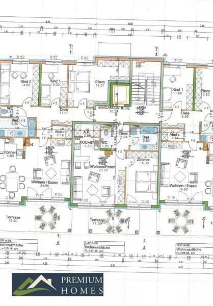 Grundriss Top A-05 im 1. OG mit großem Balkon