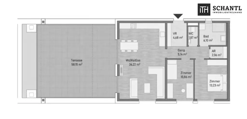 Wohnen über den Dächern von Graz mit gigantischer Außenfläche in einem schönen Grazer Stadtteil - provisionsfrei!