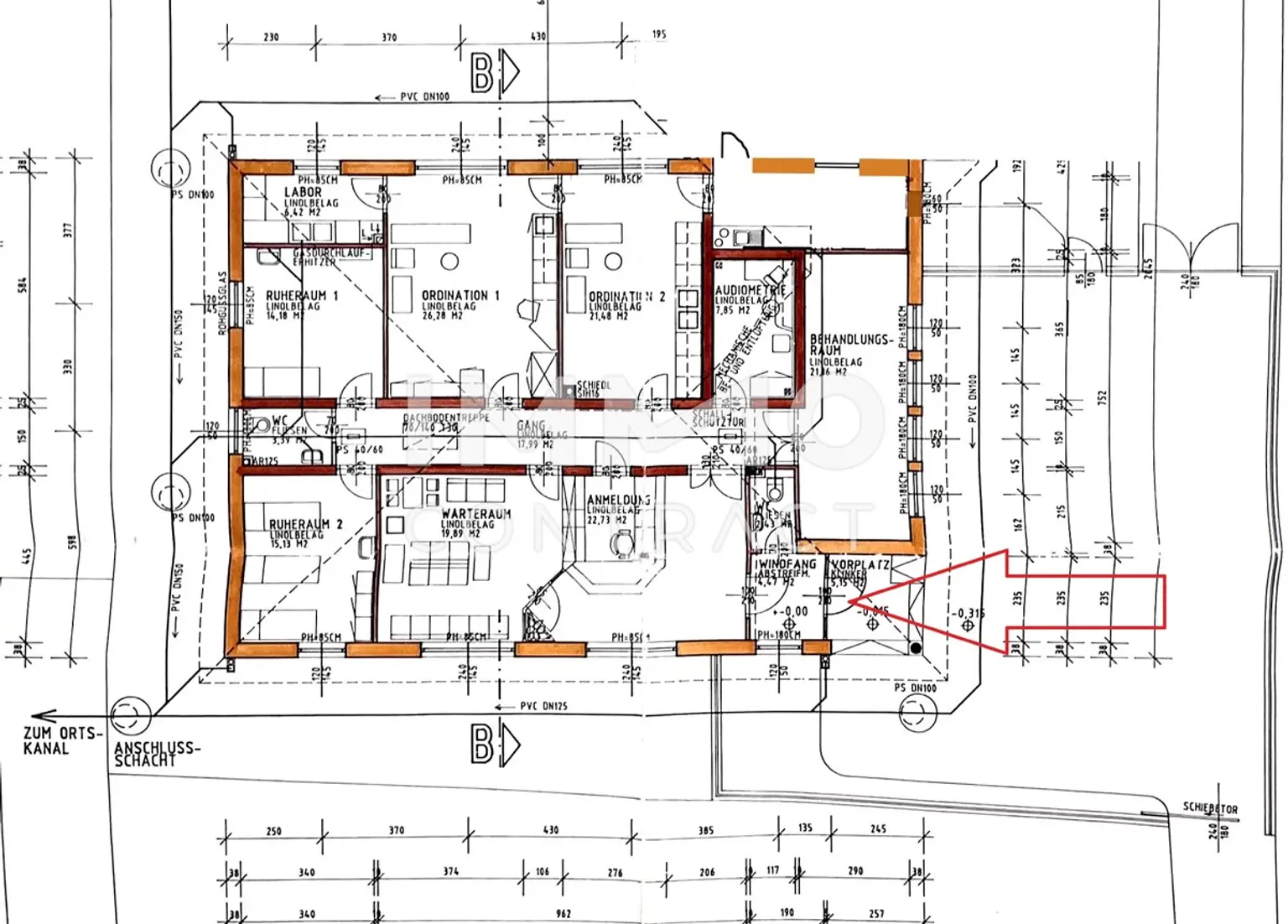Betriebsbereite Ordination in Oberwart - zentrale Lage mit Parkplätzen - Graf Erdödistraße 24a