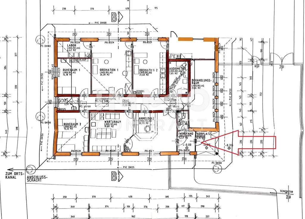 Betriebsbereite Ordination in Oberwart - zentrale Lage mit Parkplätzen - Graf Erdödistraße 24a