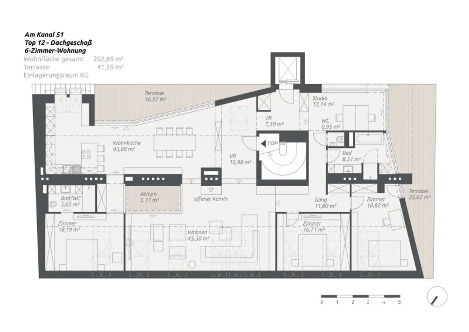Das Penthouse über den Baumkronen