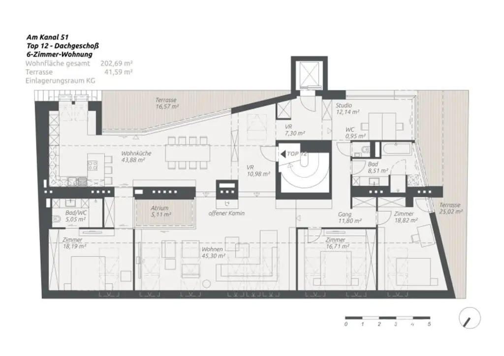 Das Penthouse über den Baumkronen