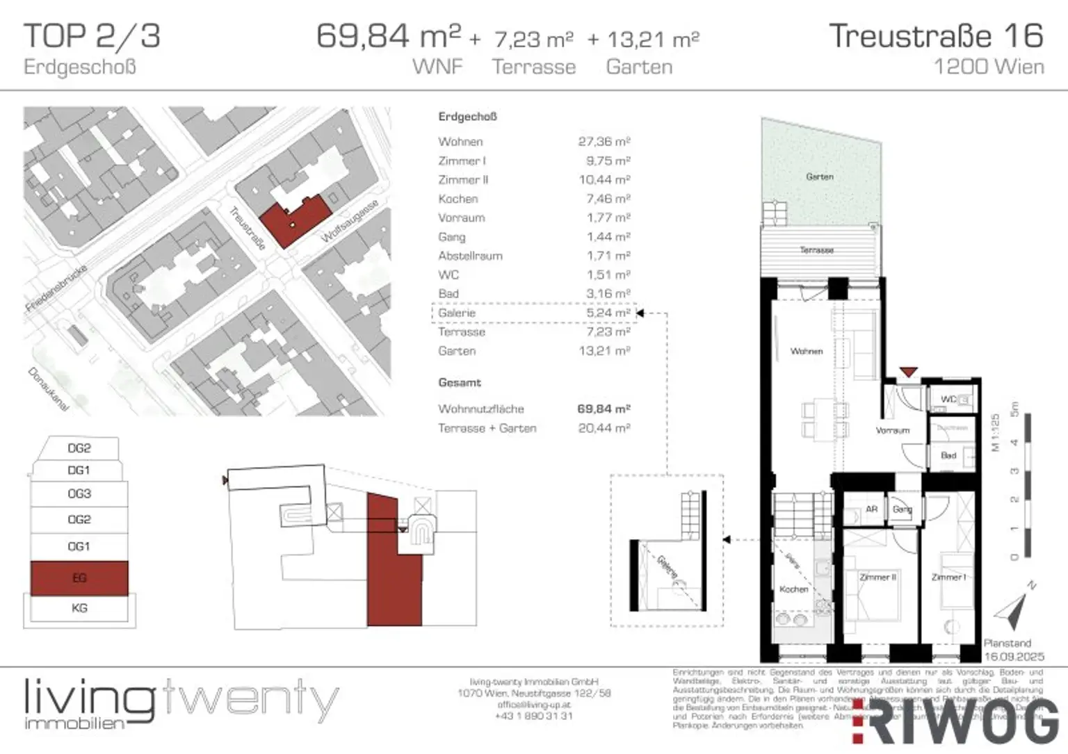 INITIATIVE TOP 100 - RAUS AUS GAS | 3-Zimmer Galerie-/Gartenwohnung mit hofseitigem Balkon nahe dem Augarten | U4 Friedensbrücke