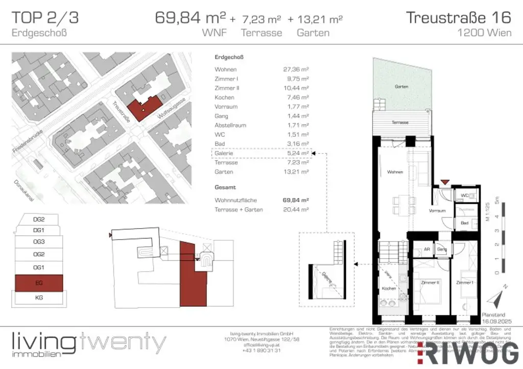 INITIATIVE TOP 100 - RAUS AUS GAS | 3-Zimmer Galerie-/Gartenwohnung mit hofseitigem Balkon nahe dem Augarten | U4 Friedensbrücke