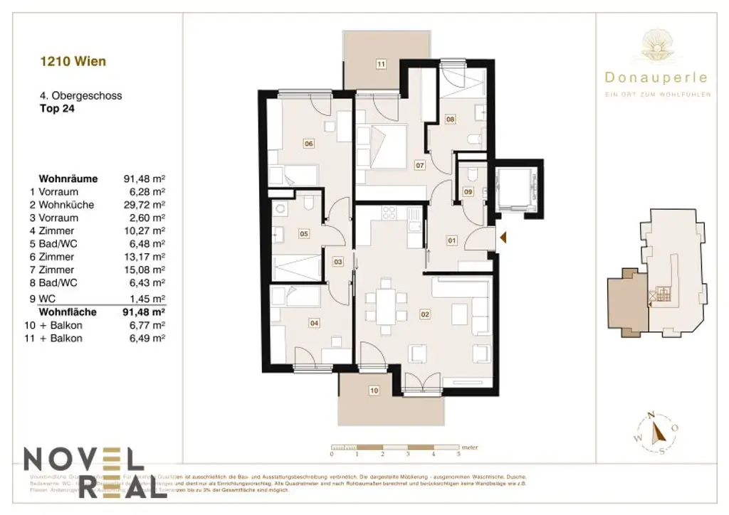 Reichlich Platz: 4-Zimmer-Erstbezug Wohnung mit 2 Bädern und 2 Balkonen in Top Lage!