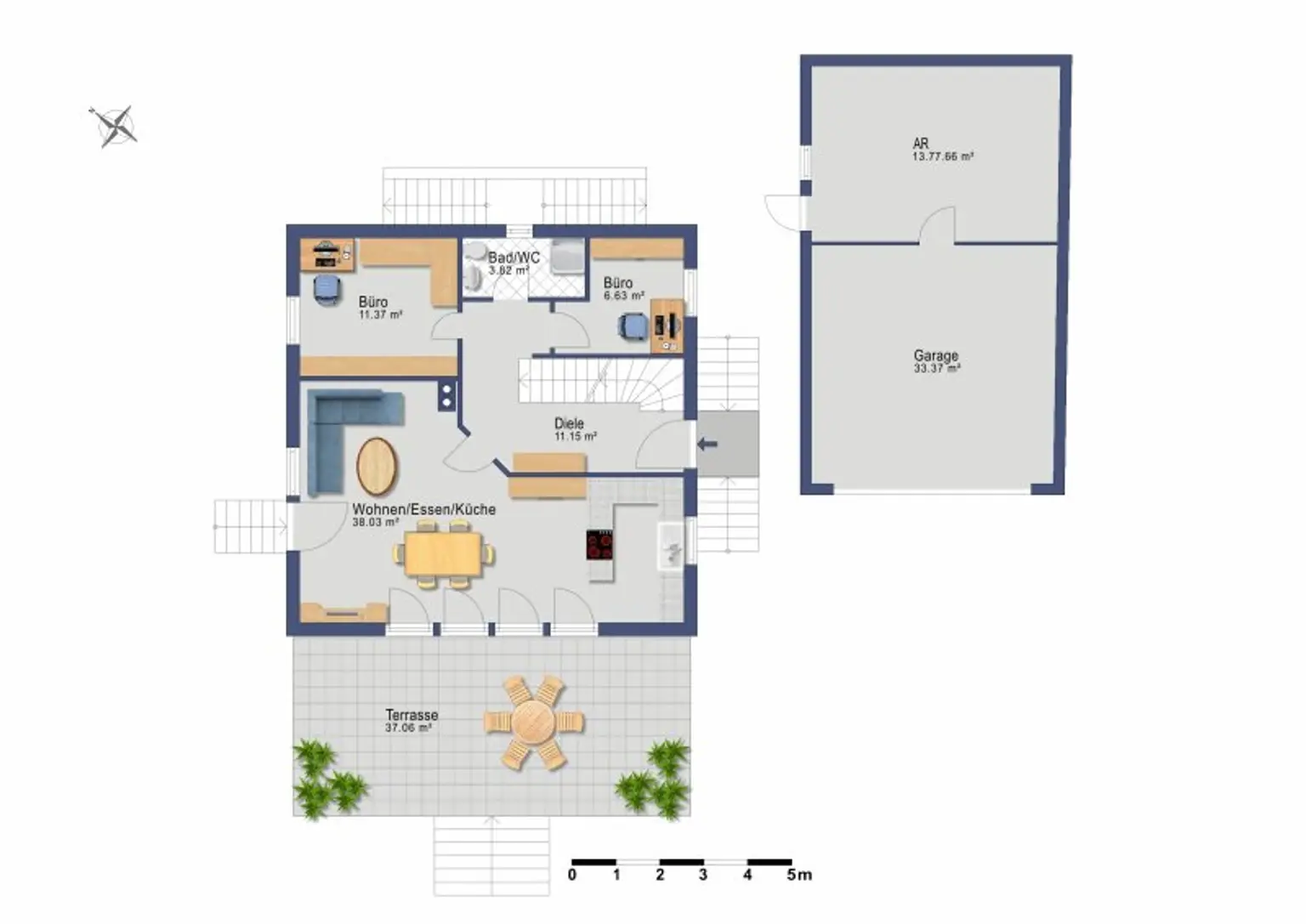 Ökologisch nachhaltiges Einfamilienhaus mit ERDWÄRME-Heizung in bester Lage von Bad Erlach