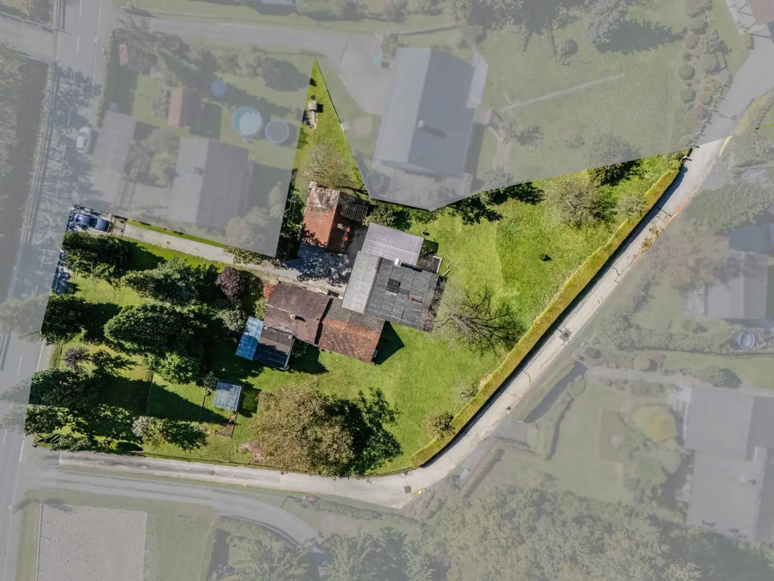 Luftaufnahme Grundstück freigeschnitten