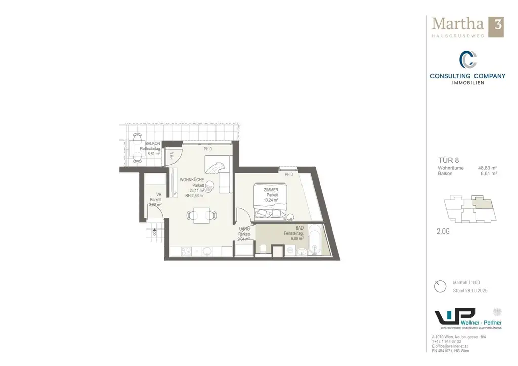 2-Zimmer-Wohnung mit Balkon