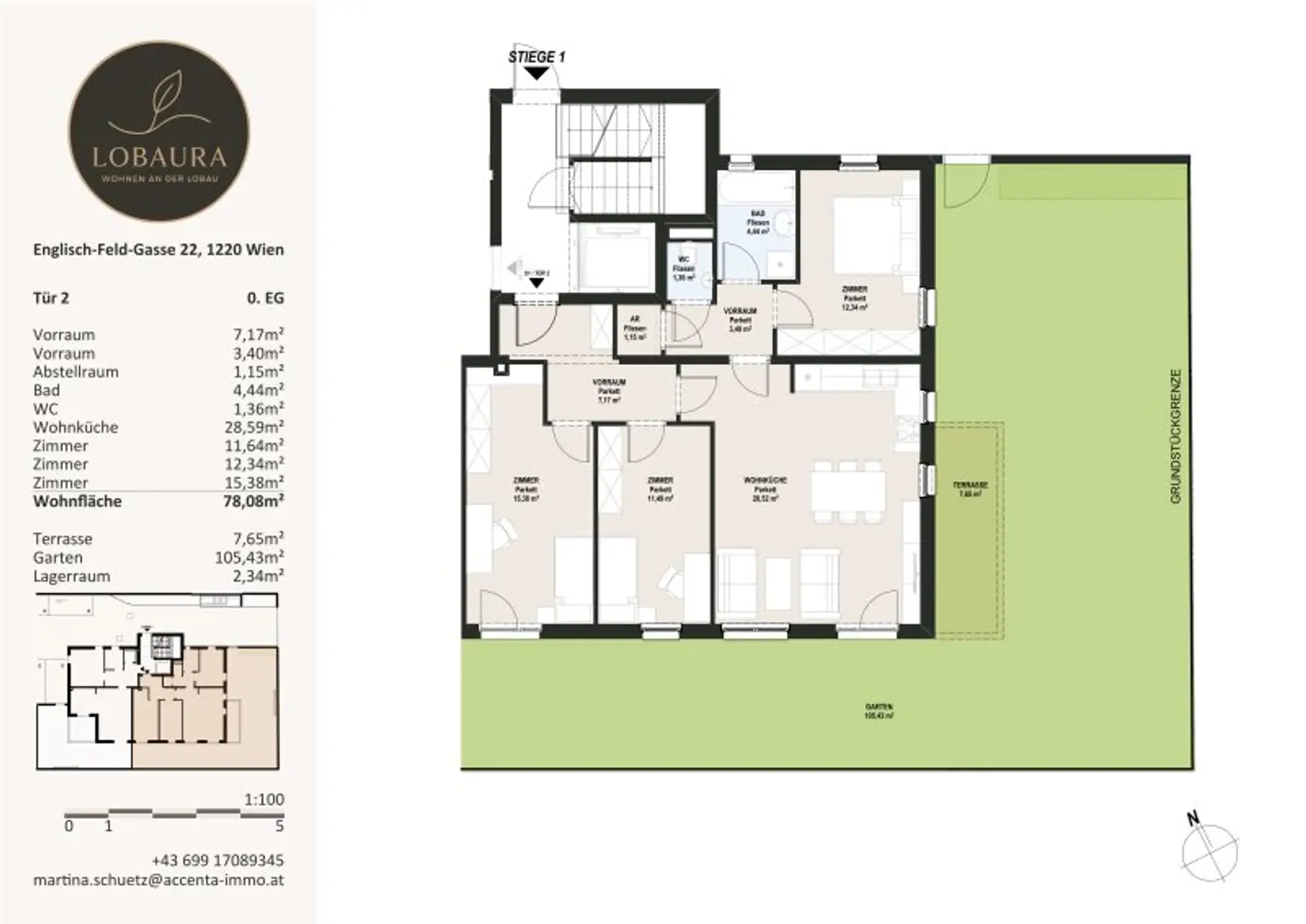 Familienfreundliche 4-Zimmer Gartenwohnung an der Lobau!