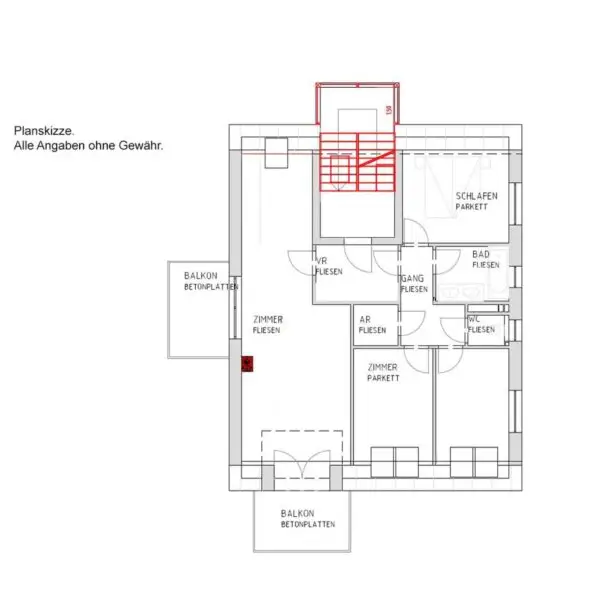ATEMBERAUBENDE WOHNUNG MIT BALKON - ZENTRAL BEGEHBARE ZIMMER - KÜCHE - AB SOFORT!