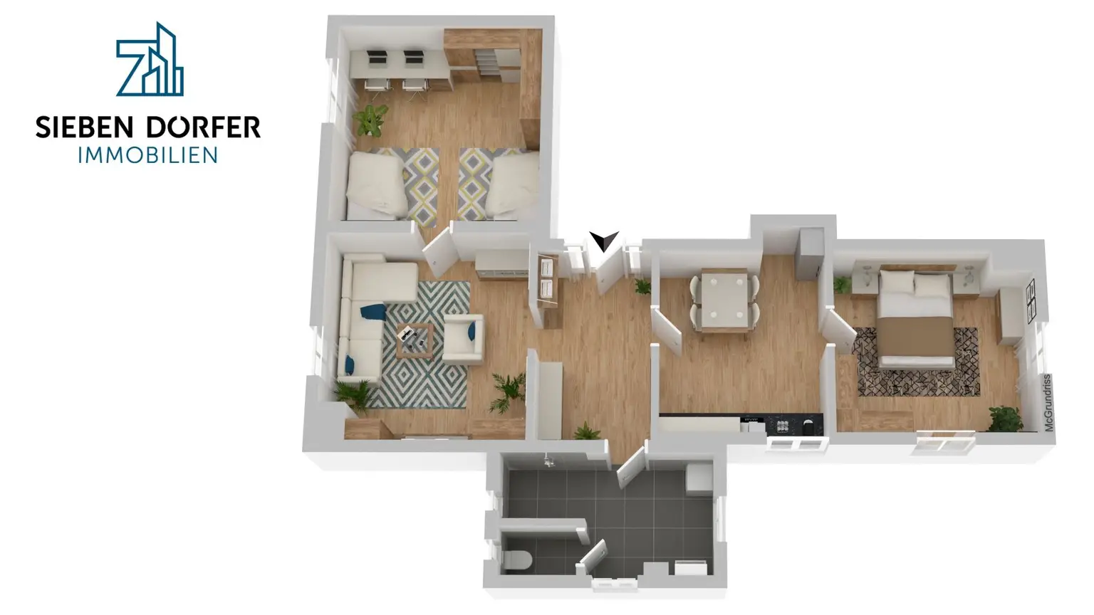Lichtdurchflutete 78 m² 3-Zimmerwohnung mit getrennter Küche in Graz-Andritz