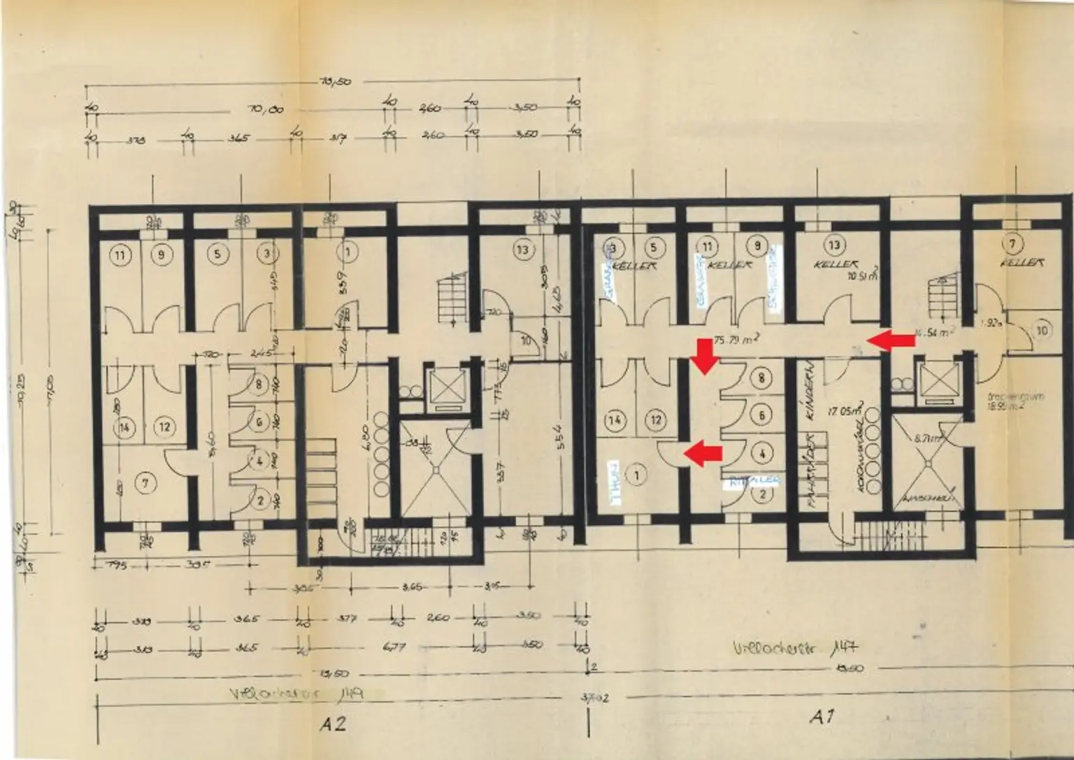 Sanierungsbedürftige aber super aufgeteilte 4 Zi Wohnung mit 112m² in Waidmannsdorf - Villacherstraße