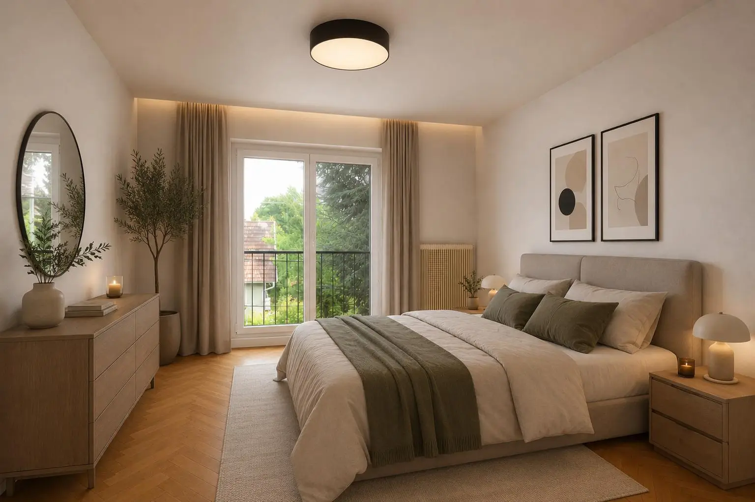 Schlafzimmer virtuell eingerichtet
