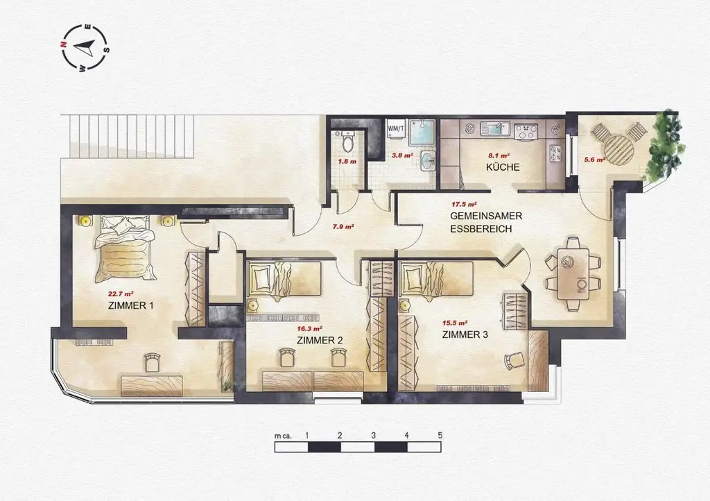 "sofort einziehen, Home-Office inklusive!"