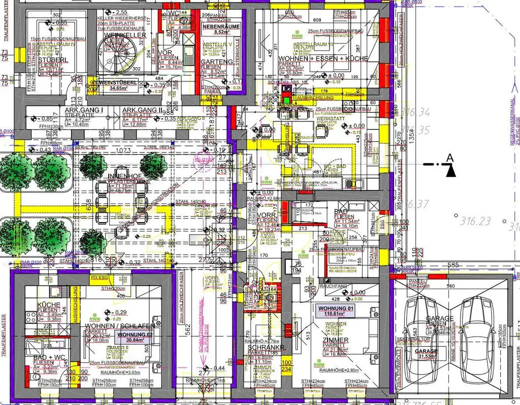 Dreikanthof mit vier Grundstücken in einer Sackgasse (ruhige Lage)