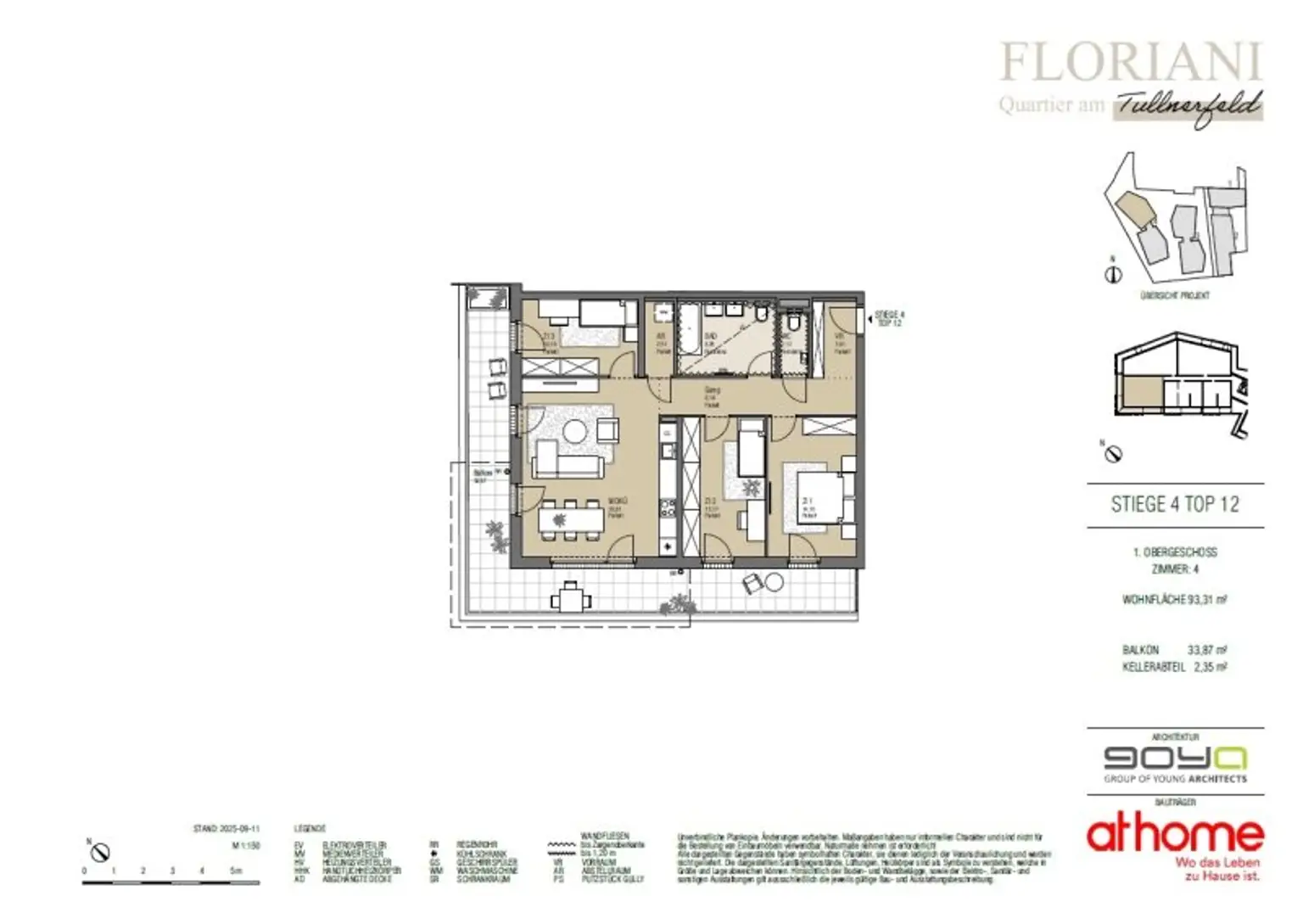 FLORIANI – Quartier am Tullnerfeld - Stilvolle 3 Zimmer Eckwohnung mit großzügiger Freifläche - Hochwertige Ausstattung - Bahnhof in der Nähe