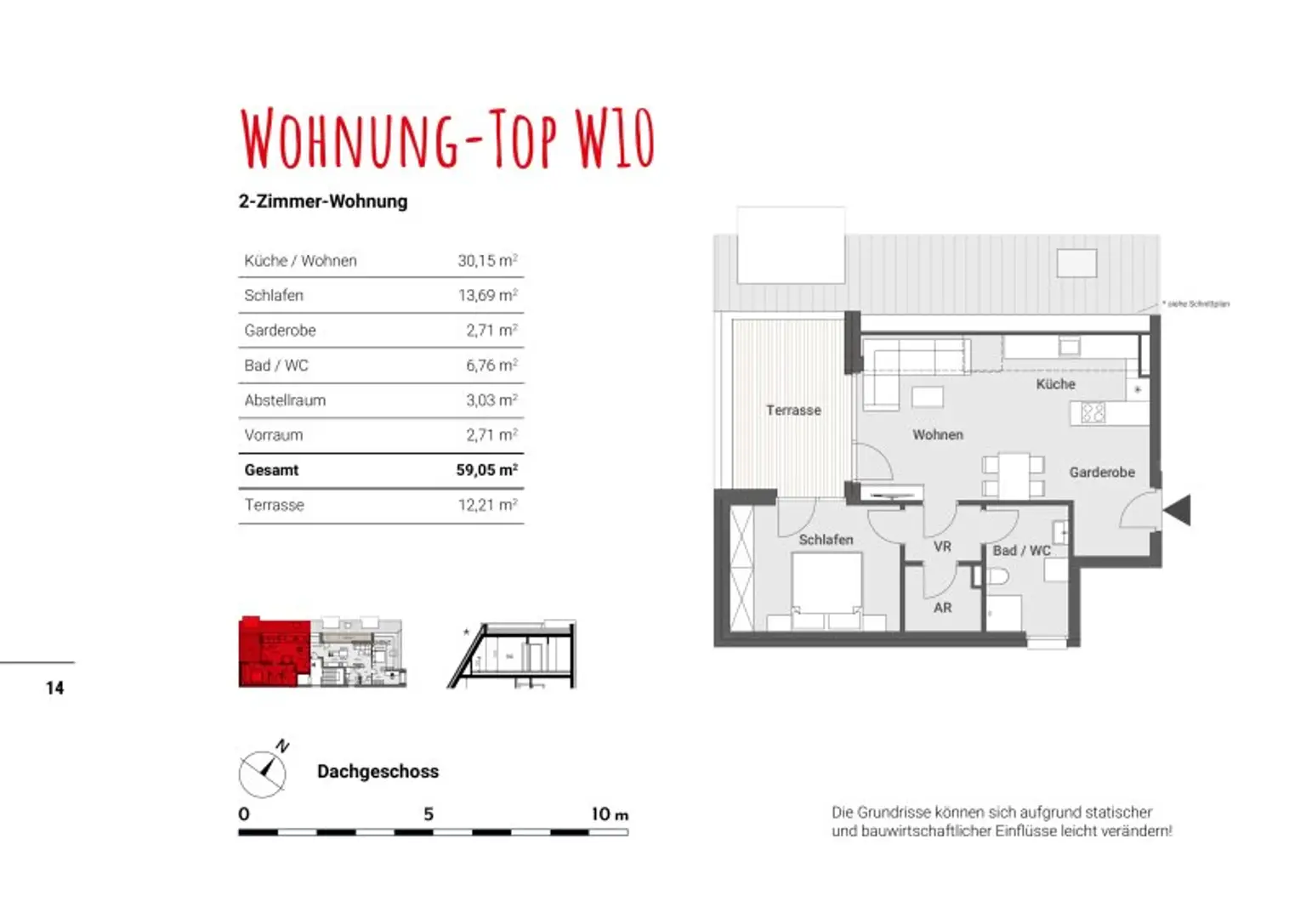 Dachgeschosswohnung 2-Zimmer, provisionsfrei