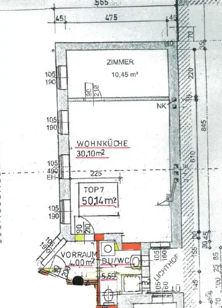 Helle 2-Zimmer Altbauwohnung - ruhige Innenhoflage