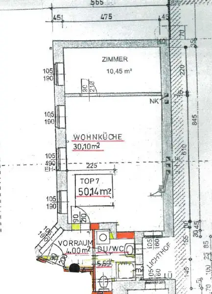 Helle 2-Zimmer Altbauwohnung - ruhige Innenhoflage