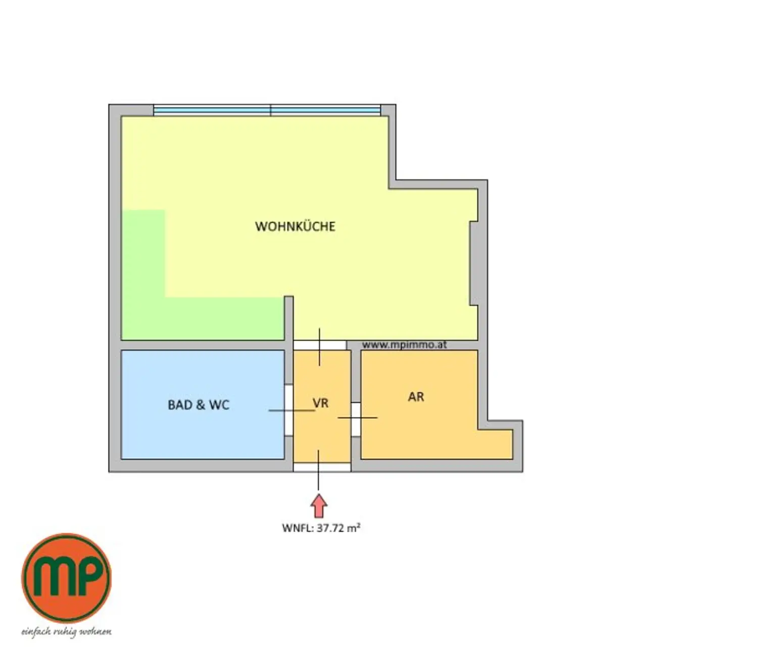 moderne 1 Zimmerwohnung mit Gemeinschaftsterrasse - inkl. Warmwasser und Heizung
