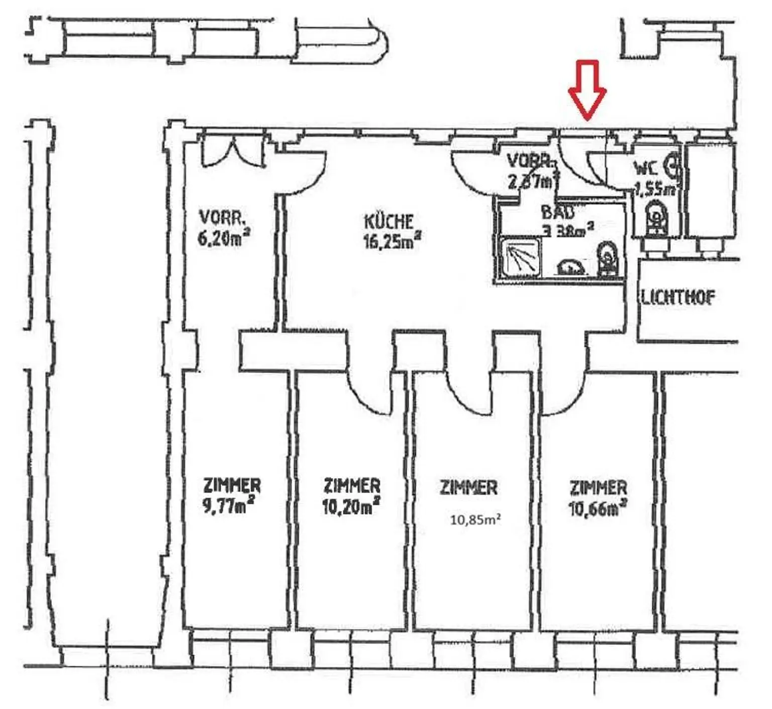 Grundrissplan Top 3-5