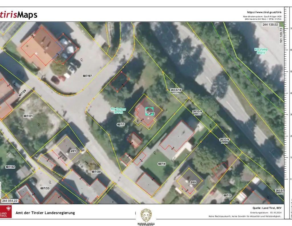 Traumhaftes Baugrundstück mit Altbestand in Tirol: 1291m² in Vomperbach