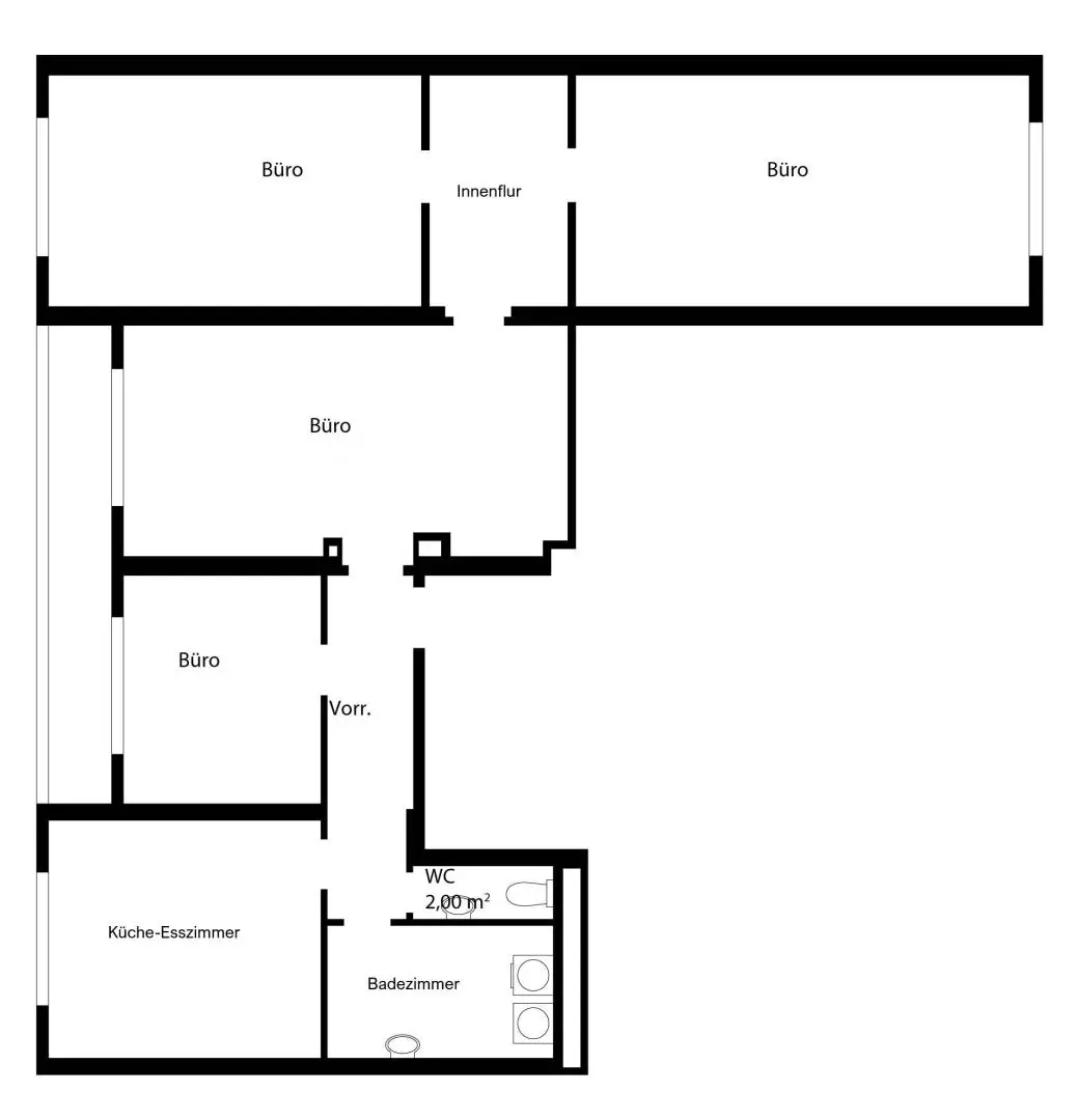 Plänskizze unmöbliert