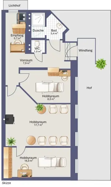 URBAN-HIDEAWAY: Teilrenovierte Souterrain - Werkstatt in Hoflage mit Gewölbedecke – Nähe Meiselmarkt