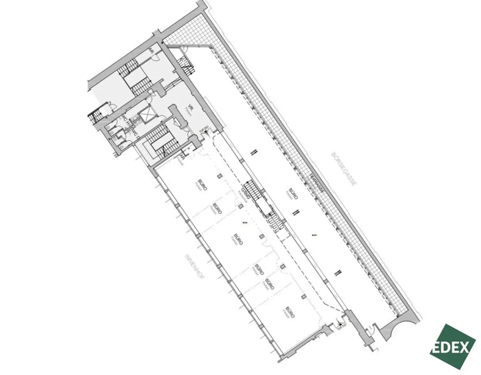 Repräsentatives DG-Maisonette-Büro samt Freifläche in der historischen alten Börse