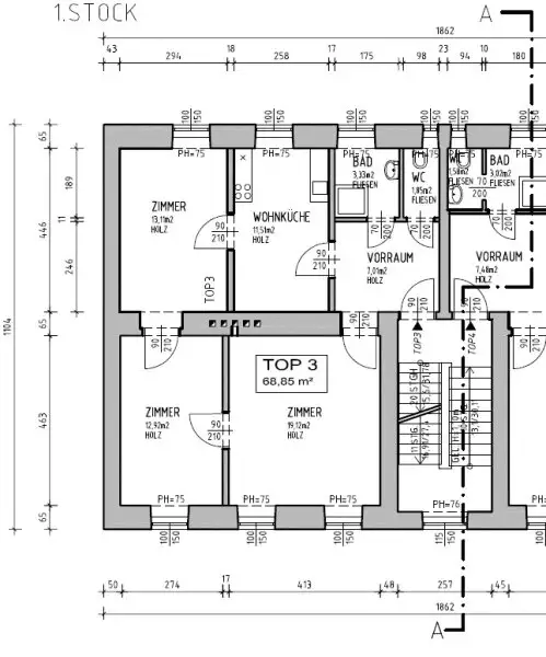 Sanierte  4 Zimmer Wohnung im Haus mit einem großen Garten